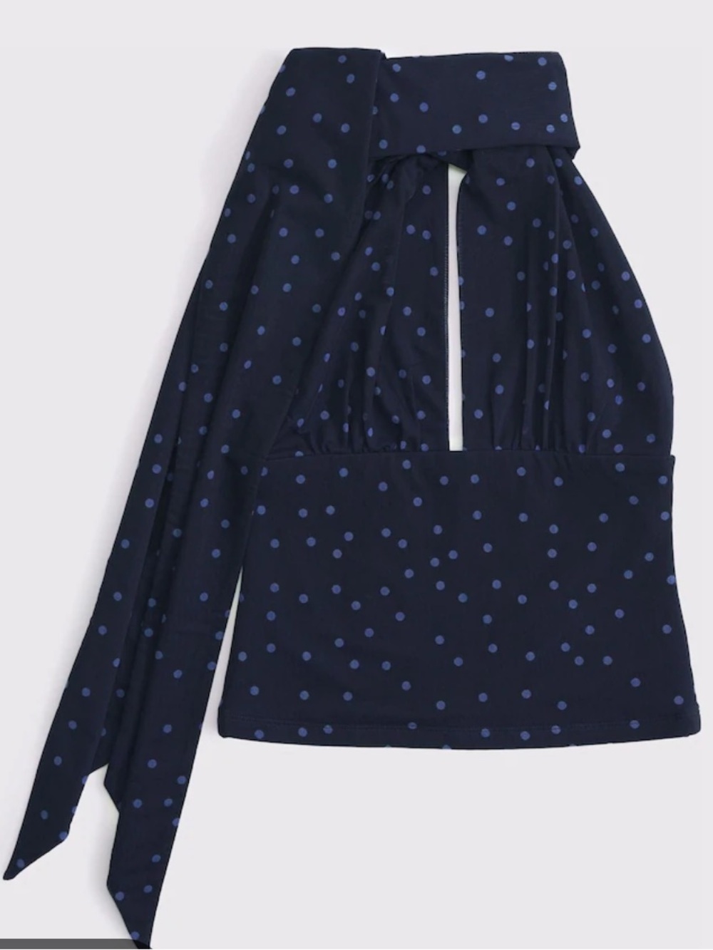 Abercrombie & Fitch Navy Polka Dot Halter Skirt with Sash